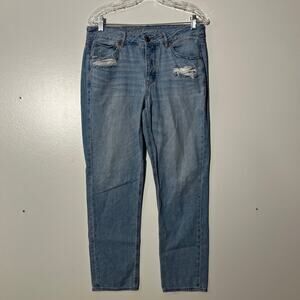 American Eagle Outfitters Tom Girl Button Fly Distressed Blue Jeans Woman Size 6